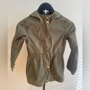 C&C California 100% Cotton Olive Green Hooded Jacket Girls Size 8